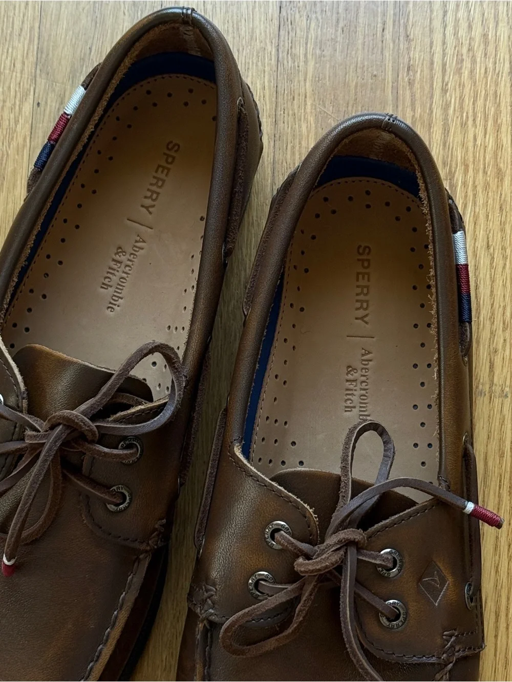 Sperry / Abercrombie & Fitch Brown Leather Boat Shoes - Classic Men's Deck Shoes